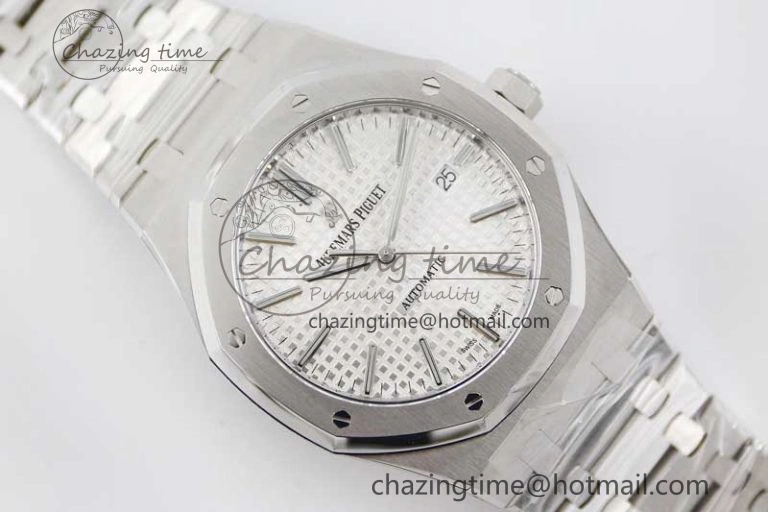 StreetReady Royal Oak 41mm 15400 SS APSF 1:1 Best Edition White Textured Dial on SS Bracelet A3120 Super Clone 4778