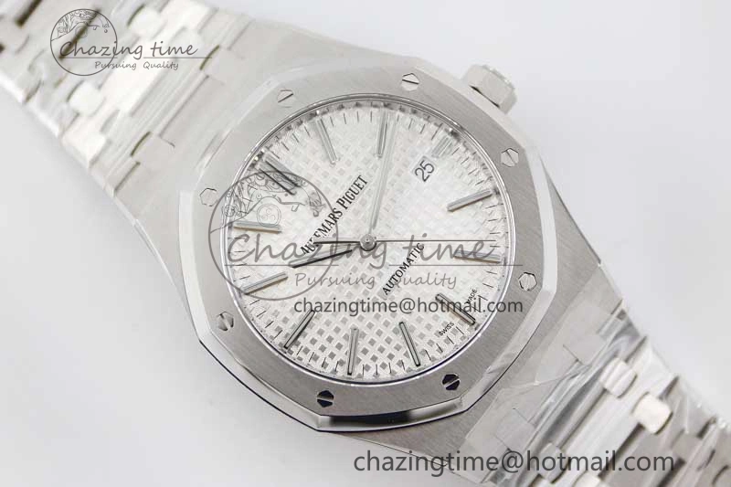 StreetReady Royal Oak 41mm 15400 SS APSF 1:1 Best Edition White Textured Dial on SS Bracelet A3120 Super Clone 4778
