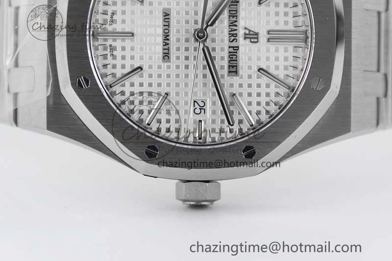StreetReady Royal Oak 41mm 15400 SS APSF 1:1 Best Edition White Textured Dial on SS Bracelet A3120 Super Clone 4778