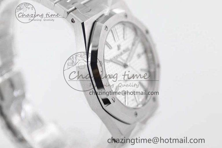 StreetReady Royal Oak 41mm 15400 SS APSF 1:1 Best Edition White Textured Dial on SS Bracelet A3120 Super Clone 4778