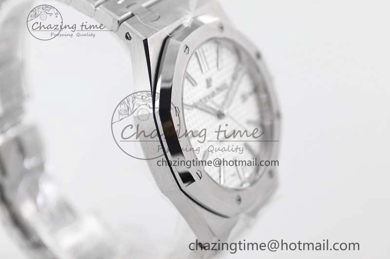 StreetReady Royal Oak 41mm 15400 SS APSF 1:1 Best Edition White Textured Dial on SS Bracelet A3120 Super Clone 4778