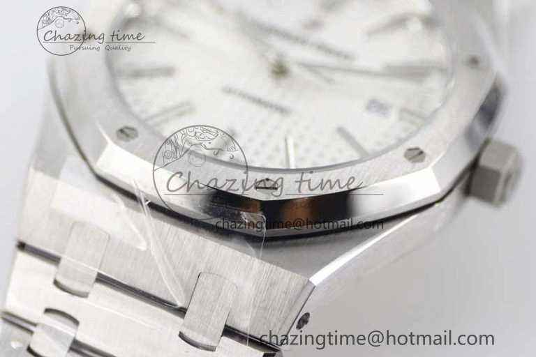 StreetReady Royal Oak 41mm 15400 SS APSF 1:1 Best Edition White Textured Dial on SS Bracelet A3120 Super Clone 4778