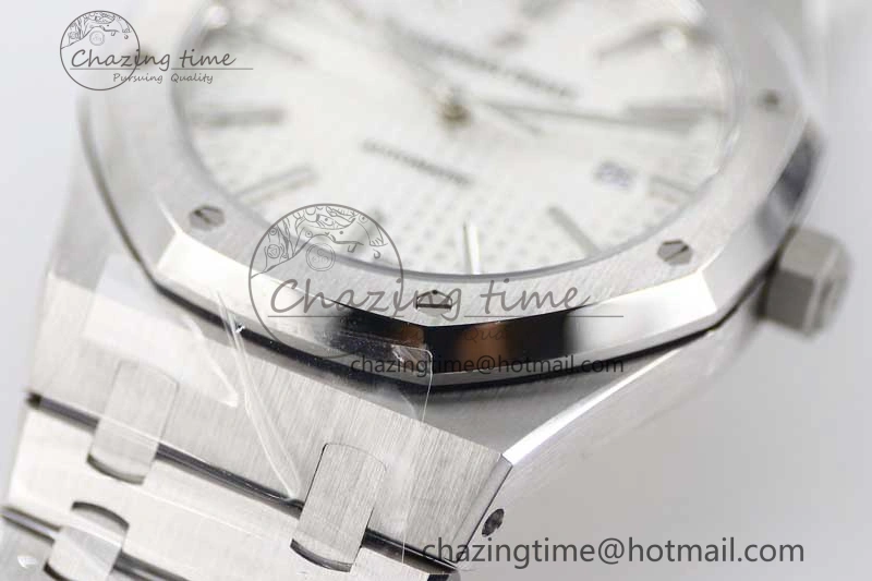 StreetReady Royal Oak 41mm 15400 SS APSF 1:1 Best Edition White Textured Dial on SS Bracelet A3120 Super Clone 4778