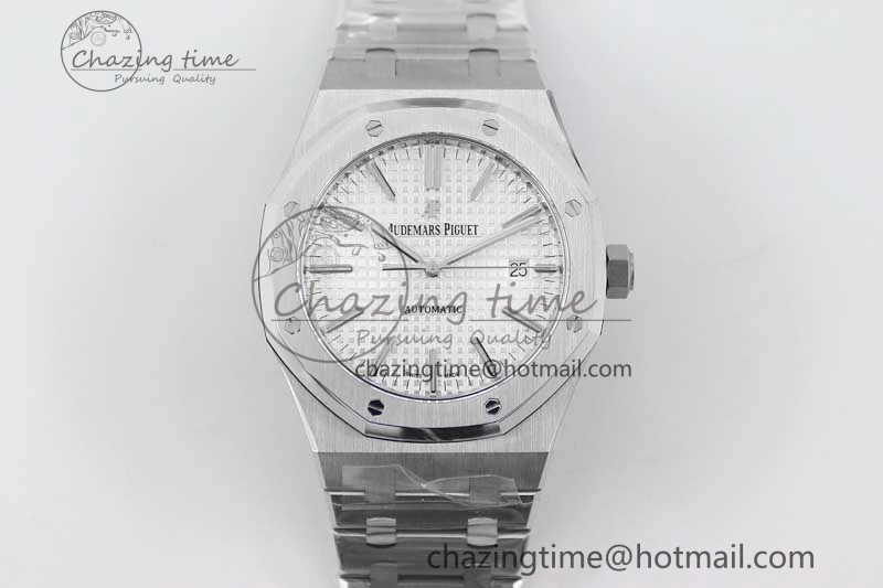 StreetReady Royal Oak 41mm 15400 SS APSF 1:1 Best Edition White Textured Dial on SS Bracelet A3120 Super Clone 4778