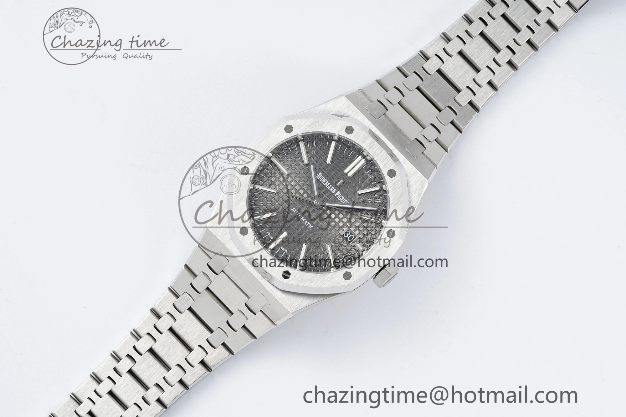 Royal Oak 41mm 15400 SS IPF 1:1 Best Edition Gray Textured Dial on SS Bracelet SA3120 Super Clone GoodFit 4666