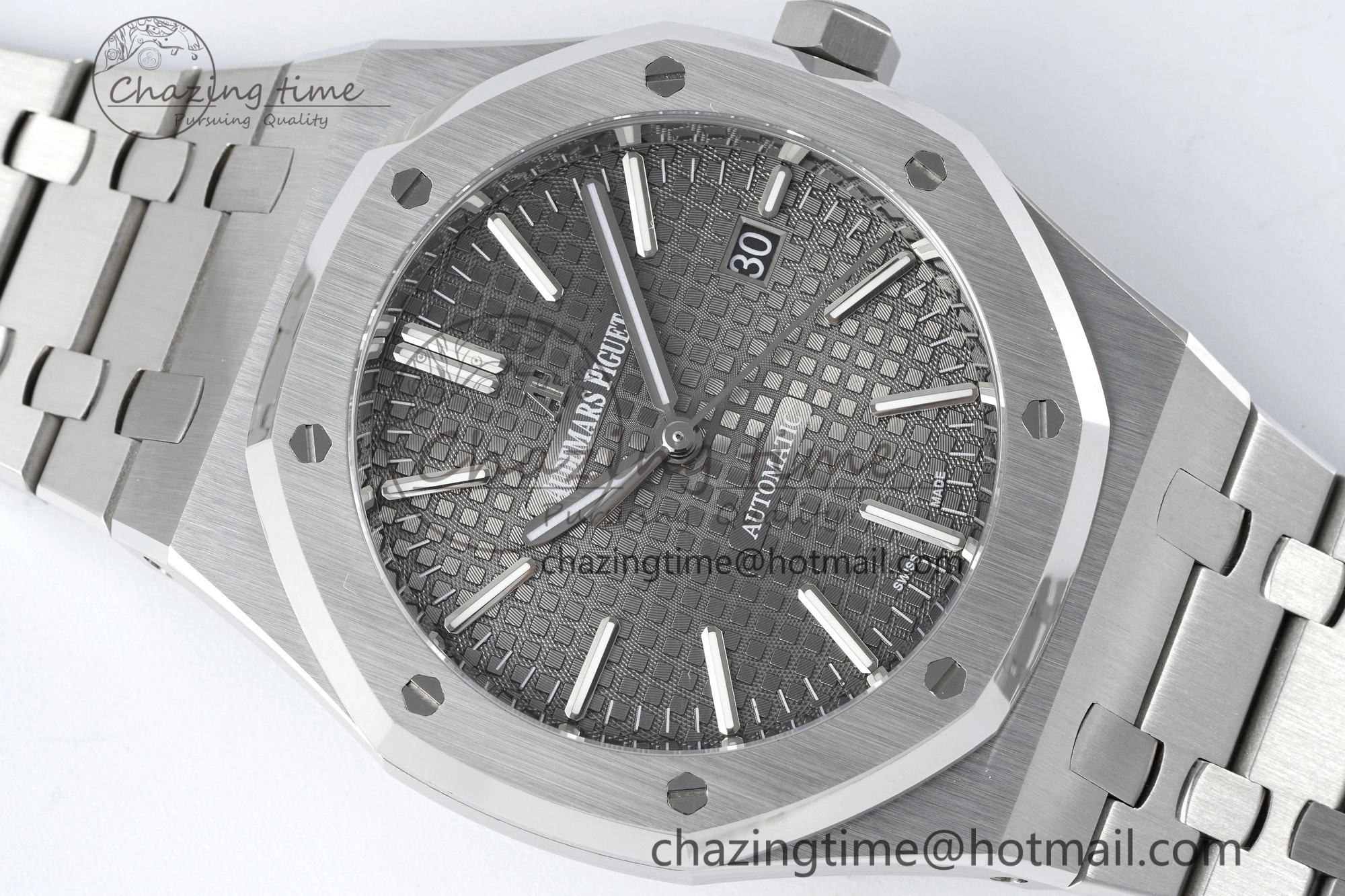 Royal Oak 41mm 15400 SS IPF 1:1 Best Edition Gray Textured Dial on SS Bracelet SA3120 Super Clone GoodFit 4666