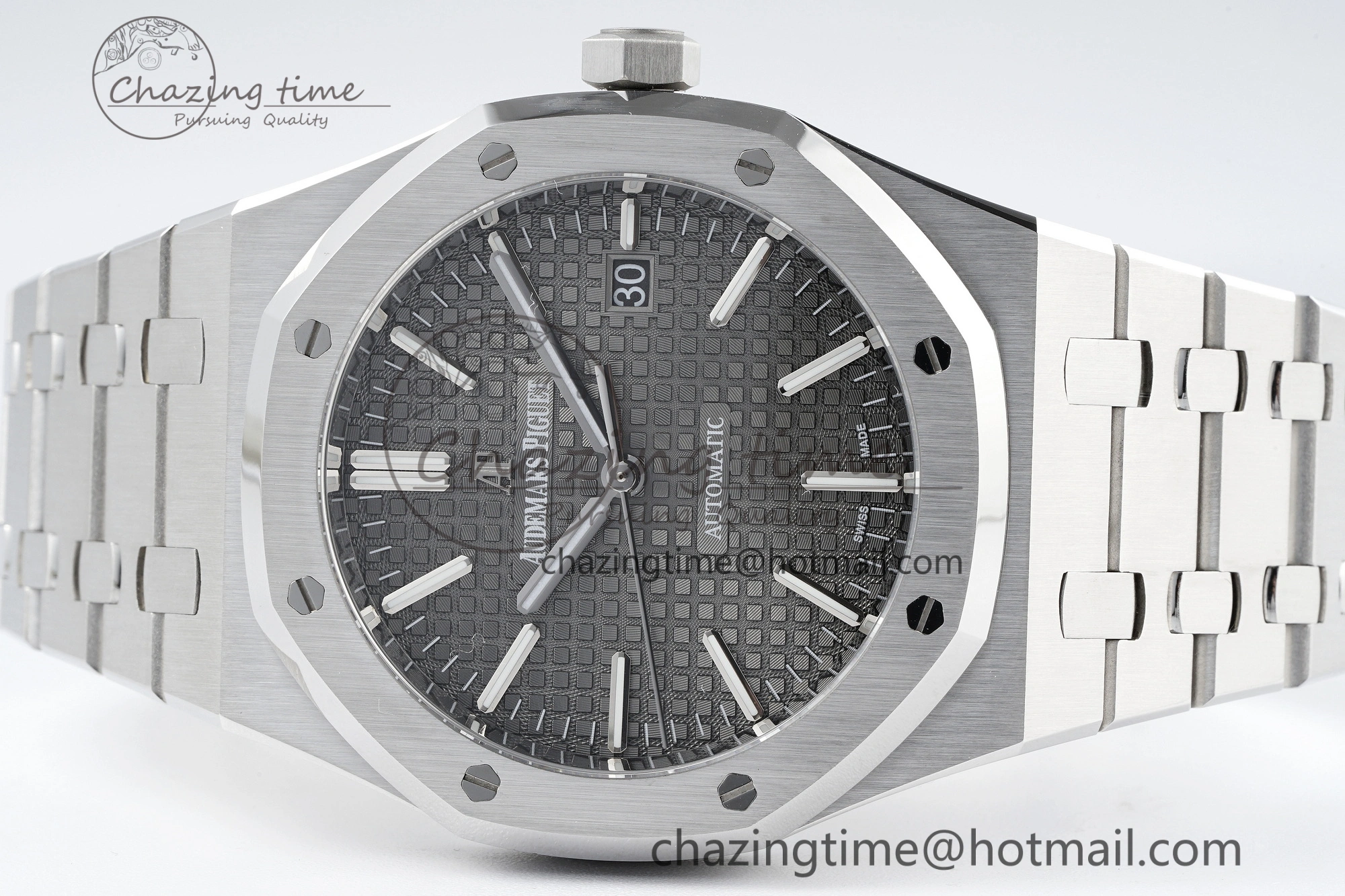 Royal Oak 41mm 15400 SS IPF 1:1 Best Edition Gray Textured Dial on SS Bracelet SA3120 Super Clone GoodFit 4666