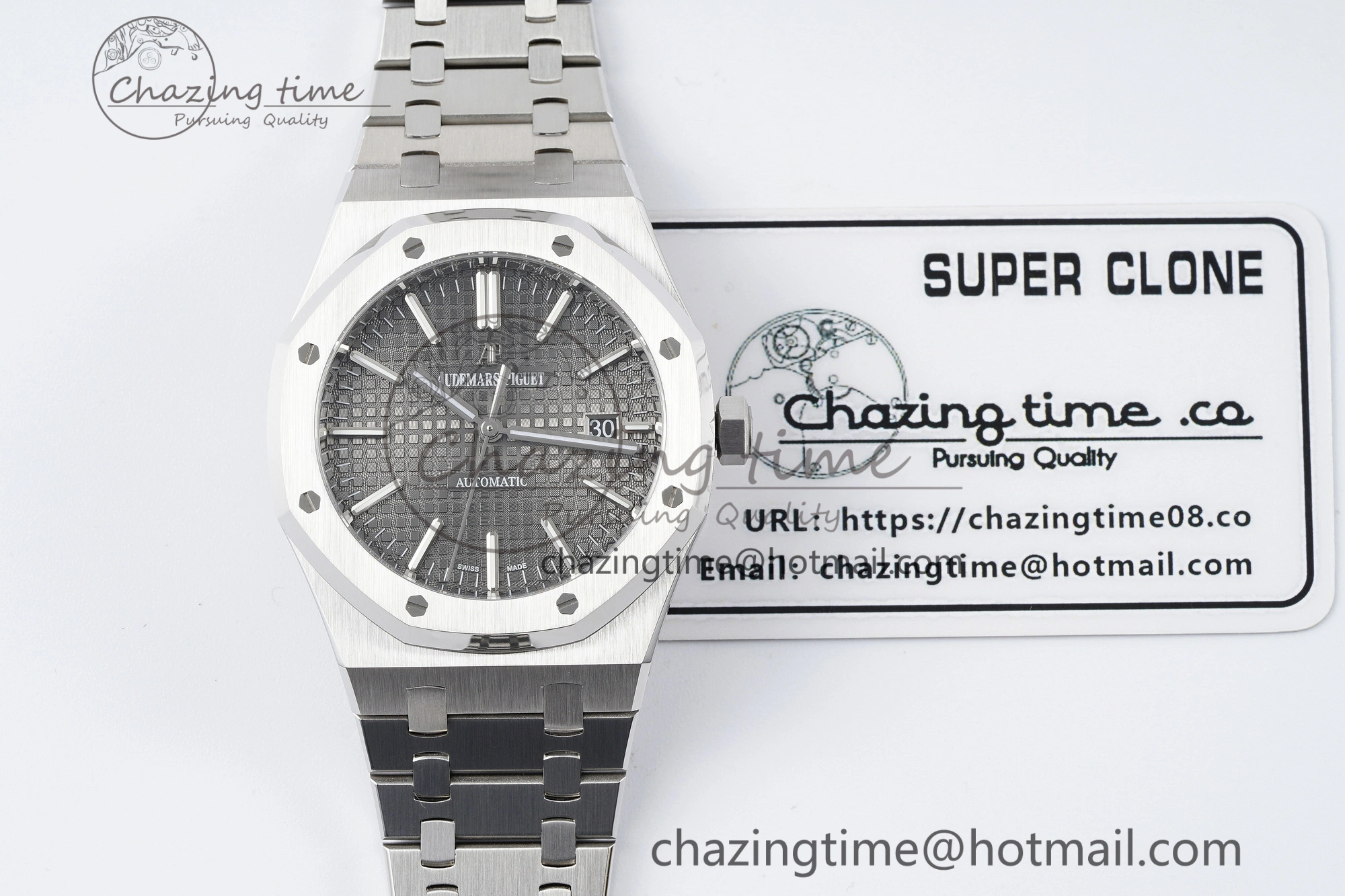 Royal Oak 41mm 15400 SS IPF 1:1 Best Edition Gray Textured Dial on SS Bracelet SA3120 Super Clone GoodFit 4666