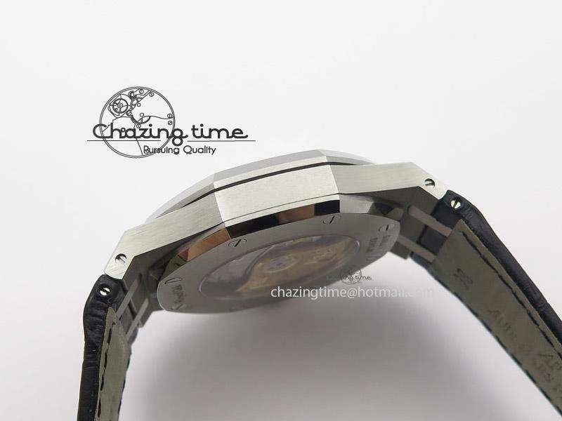 Royal Oak 41mm 15400 SS JF 1:1 Best Edition Black Dial On Black Leather Strap A Snug 5106