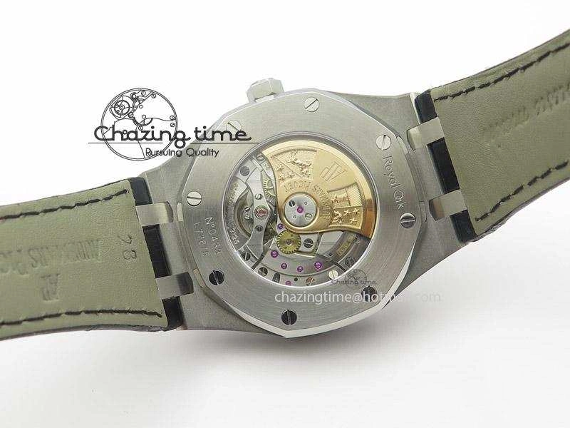 Royal Oak 41mm 15400 SS JF 1:1 Best Edition Black Dial On Black Leather Strap A Snug 5106