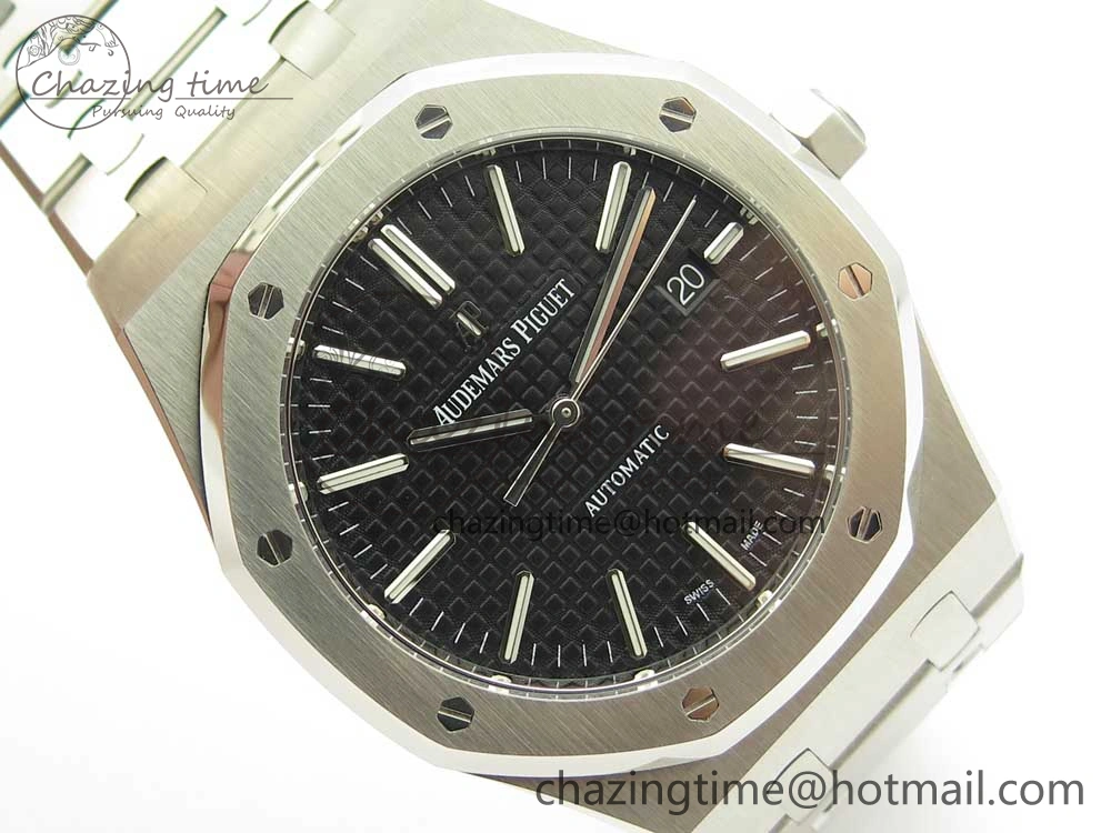 Royal Oak 41mm 15400 SS JF 1:1 Best Edition Black Textured Dial on SS Bracelet A3120 V SmartChoice 4890
