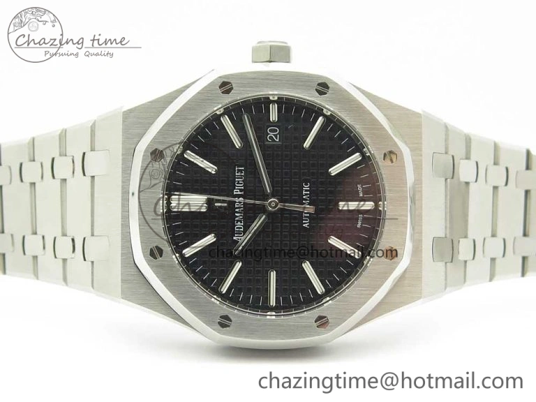 Royal Oak 41mm 15400 SS JF 1:1 Best Edition Black Textured Dial on SS Bracelet A3120 V SmartChoice 4890