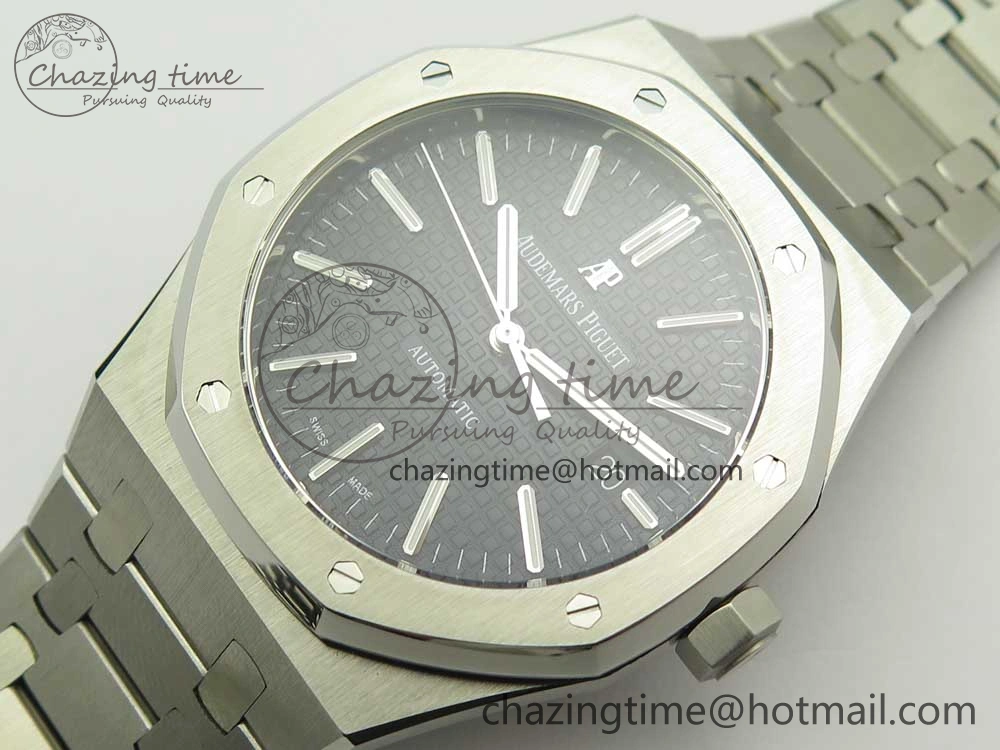 Royal Oak 41mm 15400 SS JF 1:1 Best Edition Black Textured Dial on SS Bracelet A3120 V SmartChoice 4890