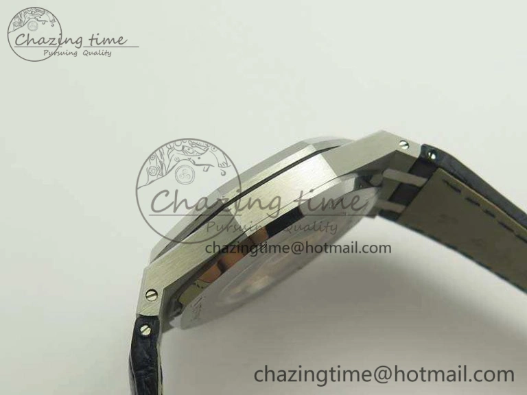 MultiPurpose Royal Oak 41mm 15400 SS JF 1:1 Best Edition Blue Textured Dial On Blue Leather Strap A3120 V 4966