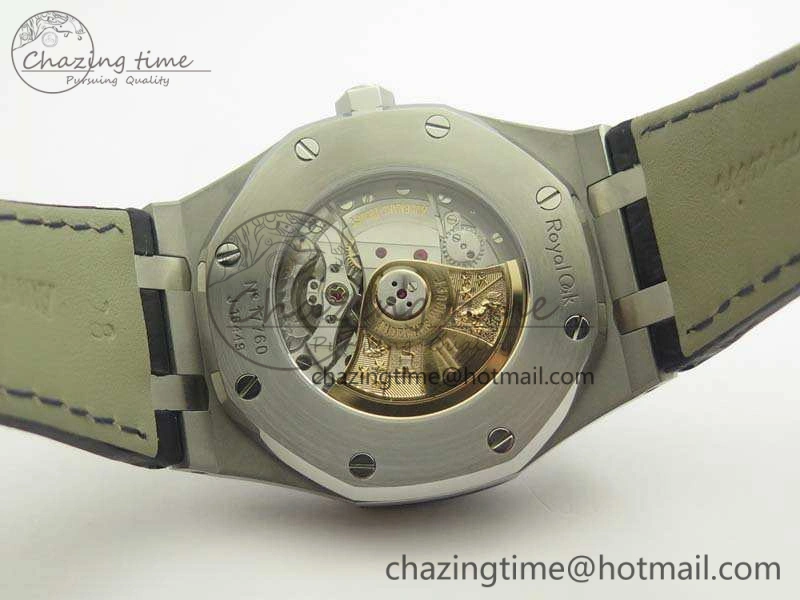 MultiPurpose Royal Oak 41mm 15400 SS JF 1:1 Best Edition Blue Textured Dial On Blue Leather Strap A3120 V 4966