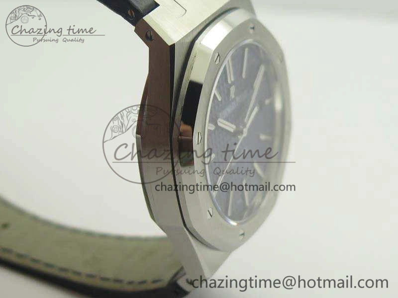 MultiPurpose Royal Oak 41mm 15400 SS JF 1:1 Best Edition Blue Textured Dial On Blue Leather Strap A3120 V 4966