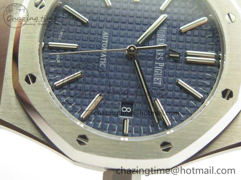 MultiPurpose Royal Oak 41mm 15400 SS JF 1:1 Best Edition Blue Textured Dial On Blue Leather Strap A3120 V 4966