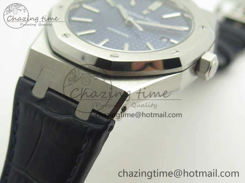 MultiPurpose Royal Oak 41mm 15400 SS JF 1:1 Best Edition Blue Textured Dial On Blue Leather Strap A3120 V 4966