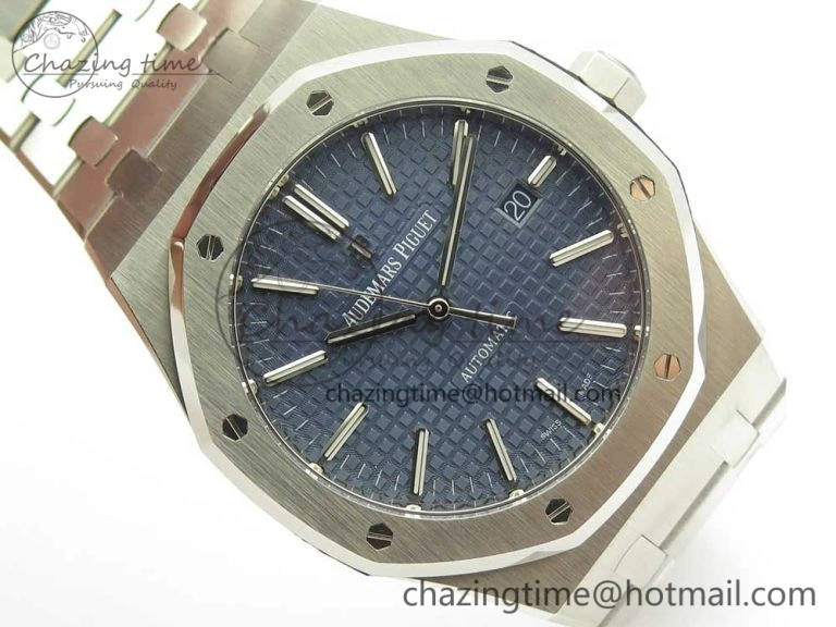 Royal Oak 41mm 15400 SS JF 1:1 Best Edition Blue Textured Dial on SS Bracelet A3120 V QuickDry 4889