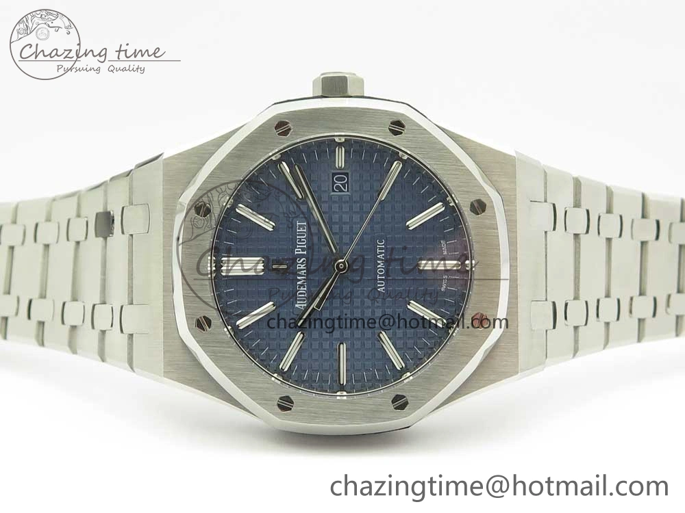 Royal Oak 41mm 15400 SS JF 1:1 Best Edition Blue Textured Dial on SS Bracelet A3120 V QuickDry 4889