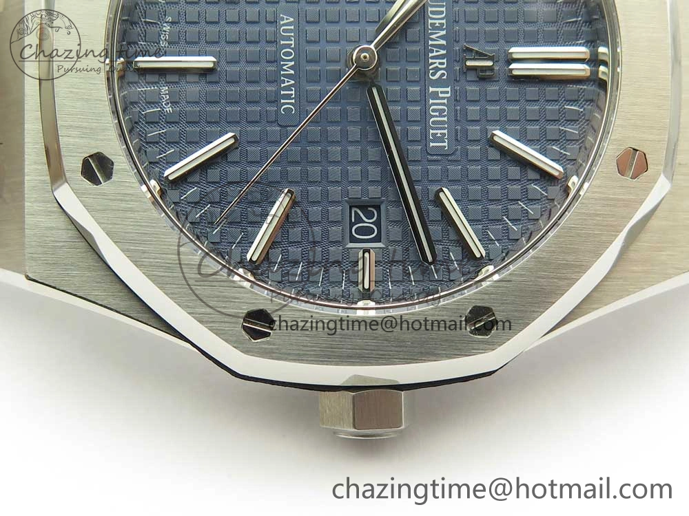 Royal Oak 41mm 15400 SS JF 1:1 Best Edition Blue Textured Dial on SS Bracelet A3120 V QuickDry 4889