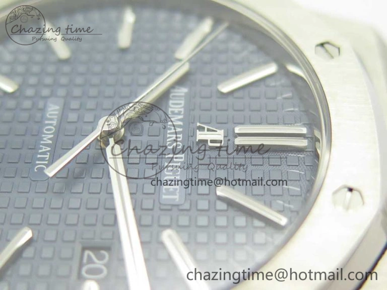 Royal Oak 41mm 15400 SS JF 1:1 Best Edition Blue Textured Dial on SS Bracelet A3120 V QuickDry 4889