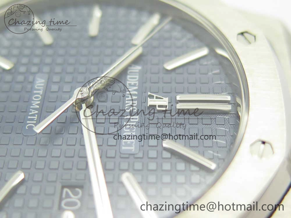 Royal Oak 41mm 15400 SS JF 1:1 Best Edition Blue Textured Dial on SS Bracelet A3120 V QuickDry 4889