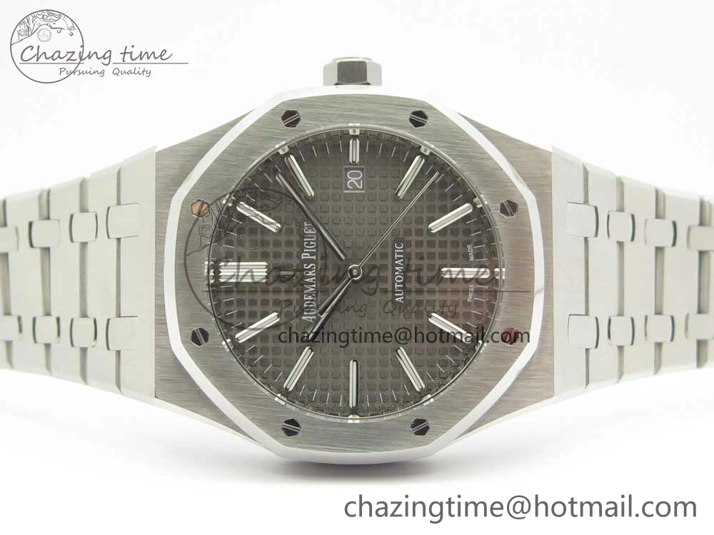 Royal Oak 41mm 15400 SS JF 1:1 Best Edition Gray Textured Dial on SS Bracelet A3120 V TravelReady 4881