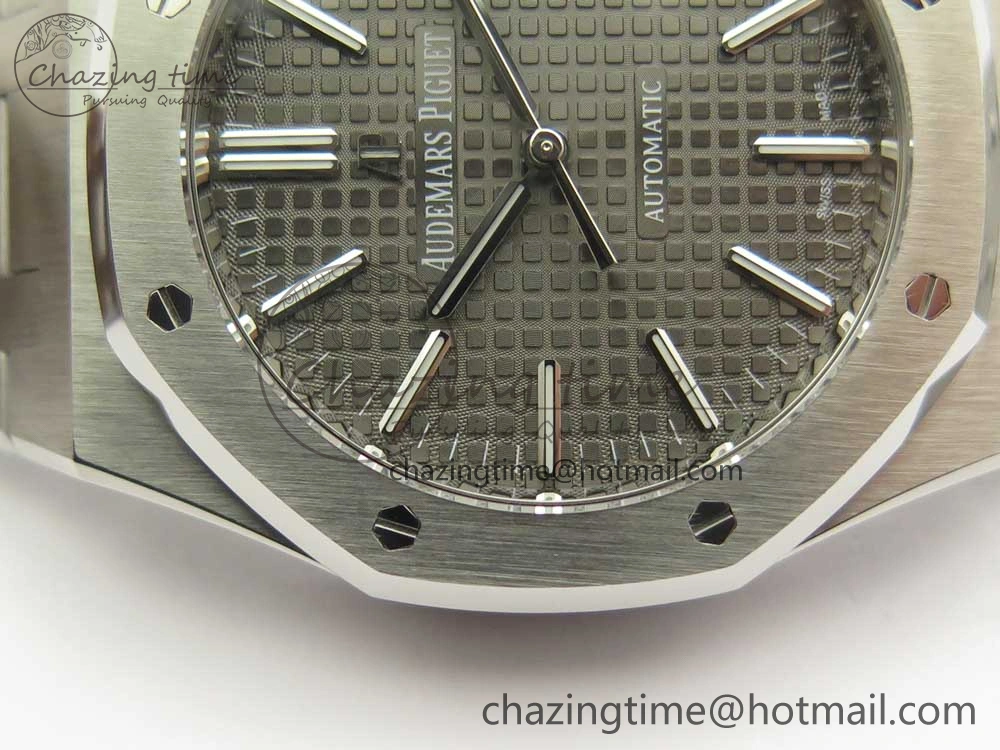 Royal Oak 41mm 15400 SS JF 1:1 Best Edition Gray Textured Dial on SS Bracelet A3120 V TravelReady 4881