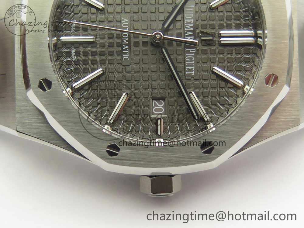 Royal Oak 41mm 15400 SS JF 1:1 Best Edition Gray Textured Dial on SS Bracelet A3120 V TravelReady 4881