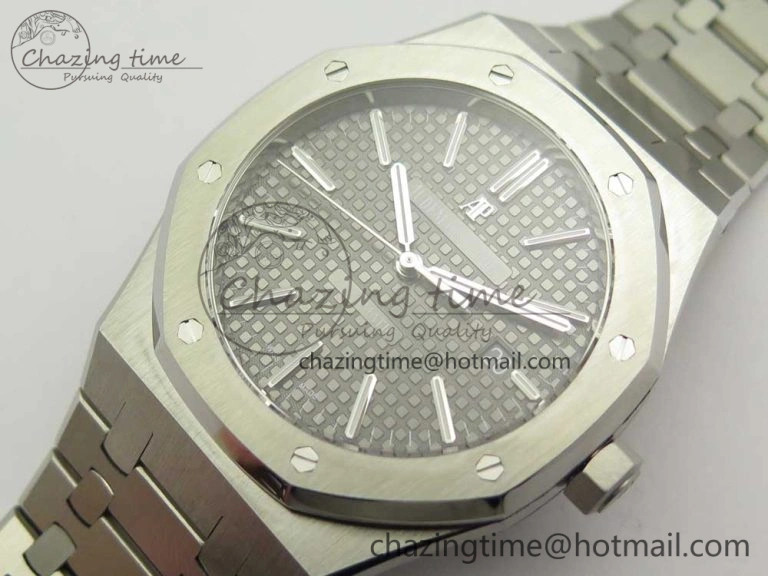 Royal Oak 41mm 15400 SS JF 1:1 Best Edition Gray Textured Dial on SS Bracelet A3120 V TravelReady 4881