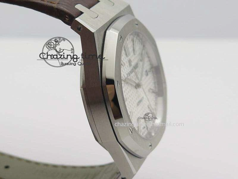 ZeroBulk Royal Oak 41mm 15400 SS JF 1:1 Best Edition Silver Dial On Brown Leather Strap A 5108