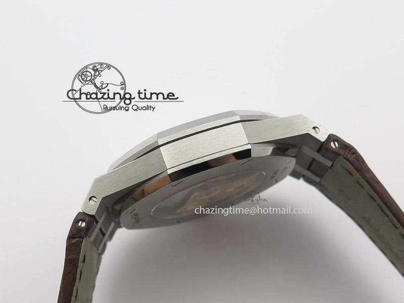 ZeroBulk Royal Oak 41mm 15400 SS JF 1:1 Best Edition Silver Dial On Brown Leather Strap A 5108