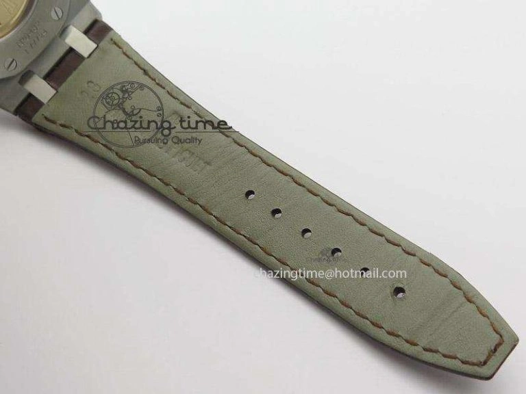 ZeroBulk Royal Oak 41mm 15400 SS JF 1:1 Best Edition Silver Dial On Brown Leather Strap A 5108