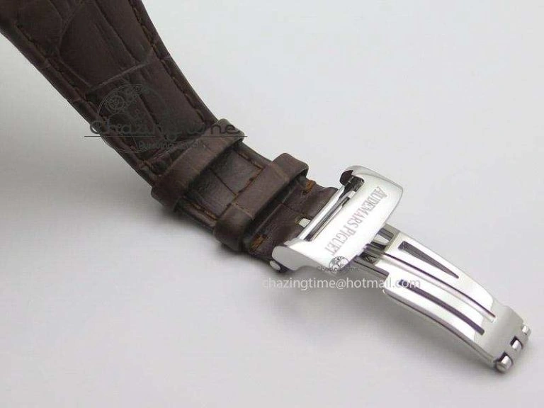 ZeroBulk Royal Oak 41mm 15400 SS JF 1:1 Best Edition Silver Dial On Brown Leather Strap A 5108