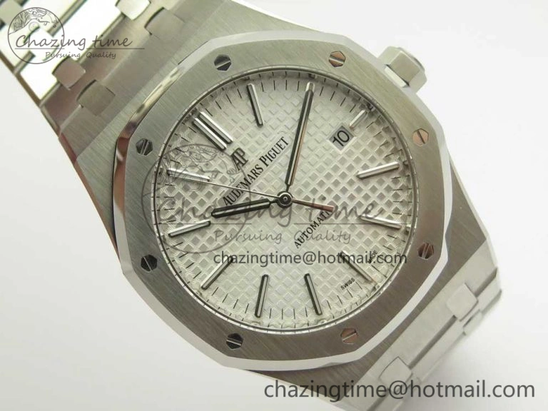 UrbanChic Royal Oak 41mm 15400 SS JF 1:1 Best Edition White Textured Dial on SS Bracelet A3120 V 4892