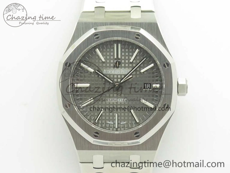 Premium Royal Oak 41mm 15400 SS OMF 1:1 Best Edition Gray Dial on SS Bracelet A 4905