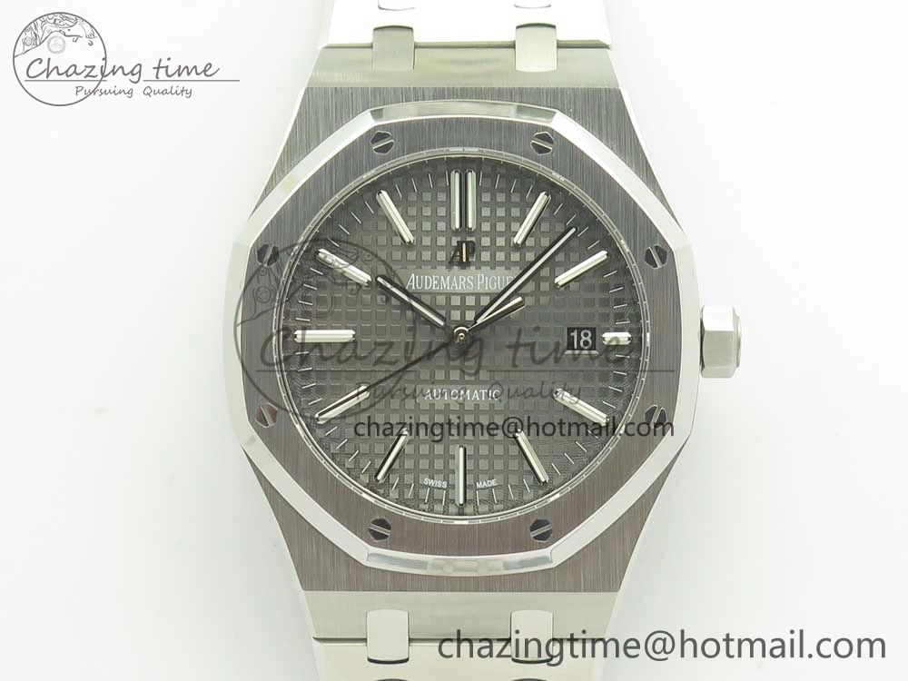 Premium Royal Oak 41mm 15400 SS OMF 1:1 Best Edition Gray Dial on SS Bracelet A 4905