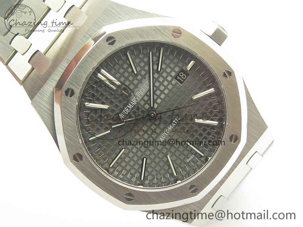 Premium Royal Oak 41mm 15400 SS OMF 1:1 Best Edition Gray Dial on SS Bracelet A 4905