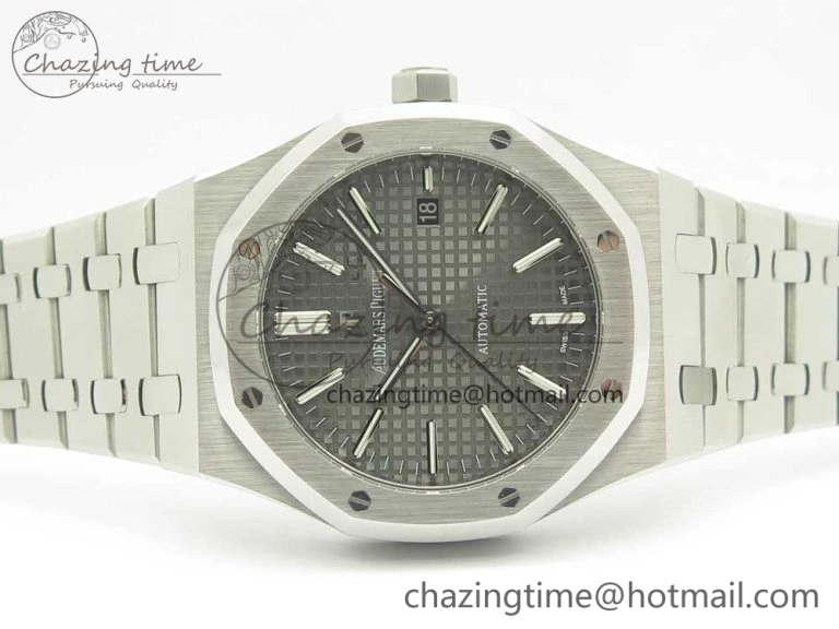 Premium Royal Oak 41mm 15400 SS OMF 1:1 Best Edition Gray Dial on SS Bracelet A 4905