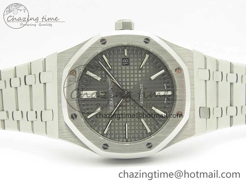 Premium Royal Oak 41mm 15400 SS OMF 1:1 Best Edition Gray Dial on SS Bracelet A 4905