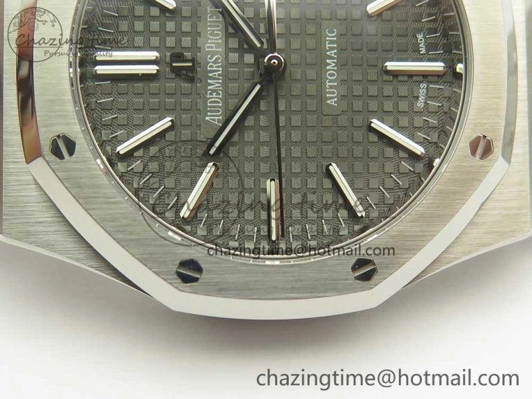 Premium Royal Oak 41mm 15400 SS OMF 1:1 Best Edition Gray Dial on SS Bracelet A 4905