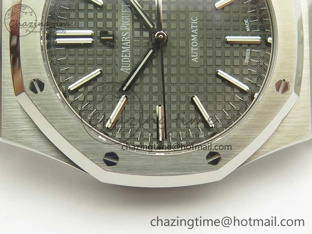 Premium Royal Oak 41mm 15400 SS OMF 1:1 Best Edition Gray Dial on SS Bracelet A 4905