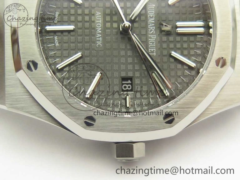 Premium Royal Oak 41mm 15400 SS OMF 1:1 Best Edition Gray Dial on SS Bracelet A 4905