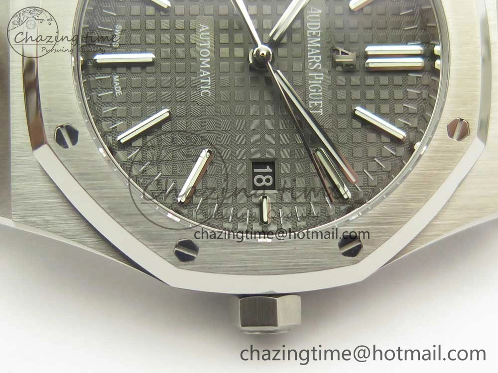 Premium Royal Oak 41mm 15400 SS OMF 1:1 Best Edition Gray Dial on SS Bracelet A 4905