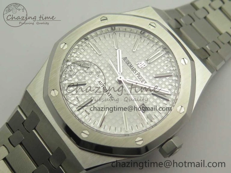 Timeless Royal Oak 41mm 15400 SS OMF 1:1 Best Edition White Dial on SS Bracelet A 4906