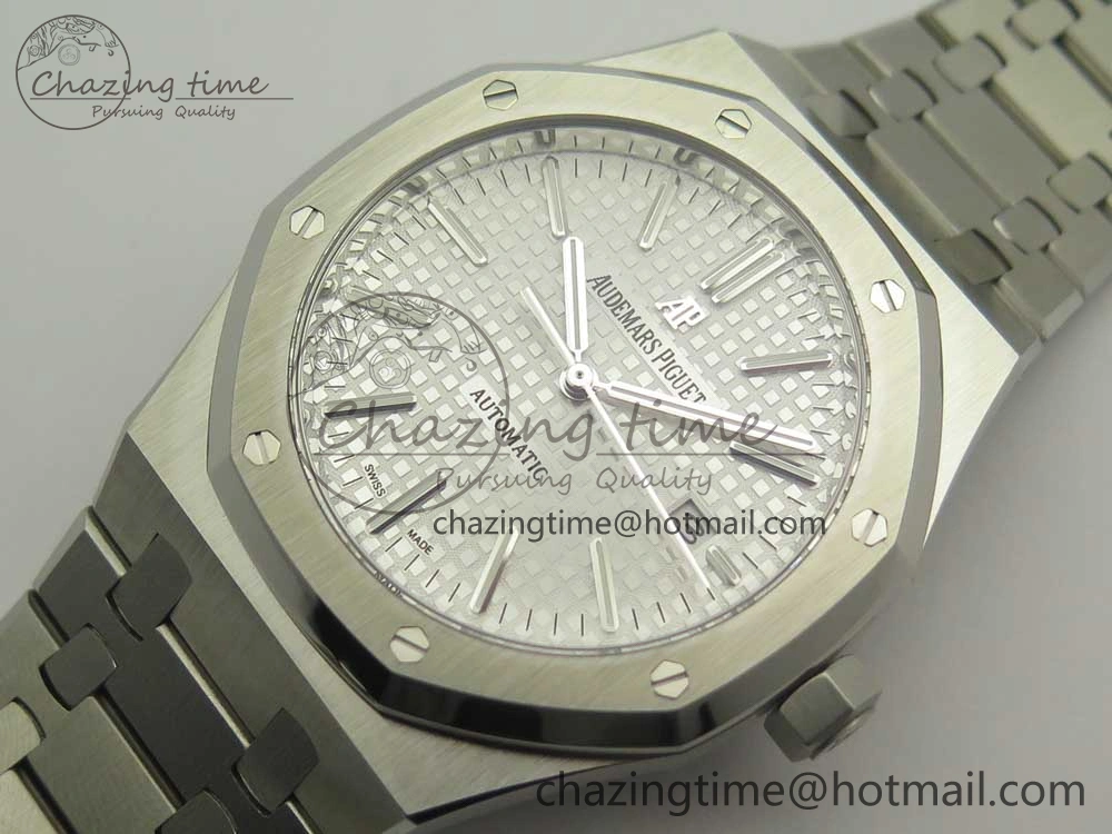 Timeless Royal Oak 41mm 15400 SS OMF 1:1 Best Edition White Dial on SS Bracelet A 4906
