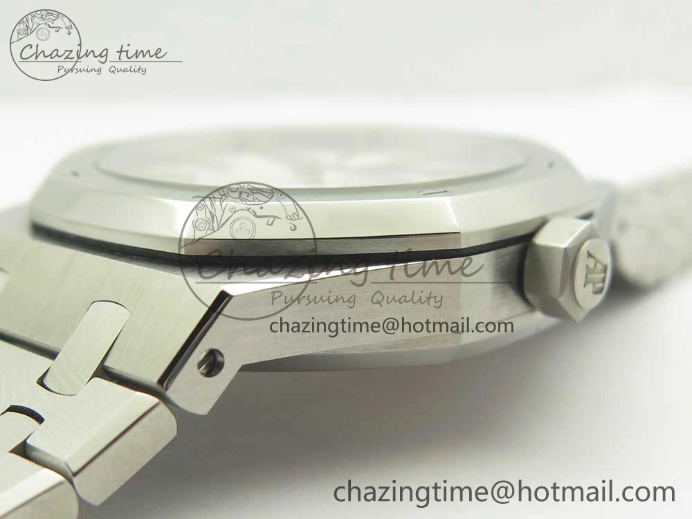 Timeless Royal Oak 41mm 15400 SS OMF 1:1 Best Edition White Dial on SS Bracelet A 4906