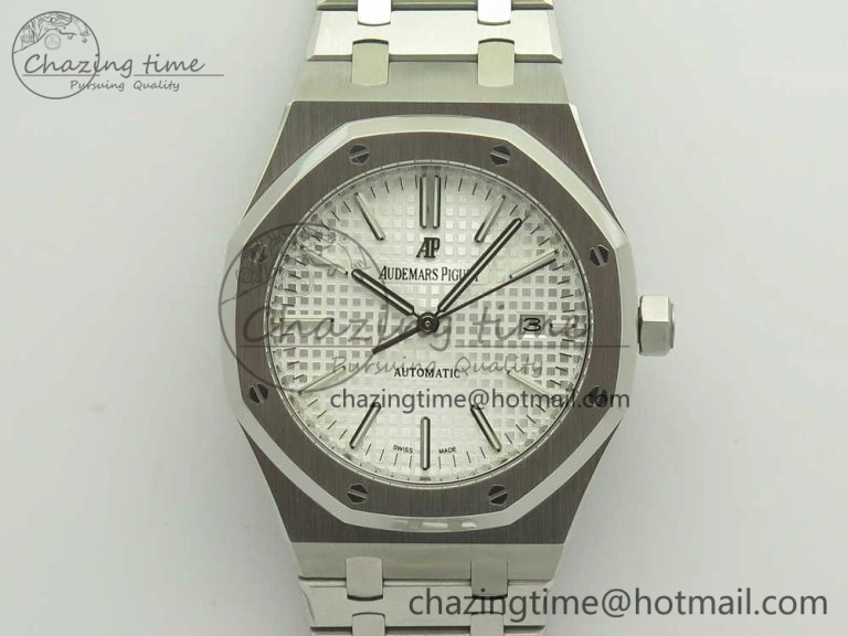 Timeless Royal Oak 41mm 15400 SS OMF 1:1 Best Edition White Dial on SS Bracelet A 4906