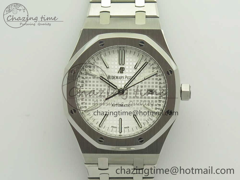 Timeless Royal Oak 41mm 15400 SS OMF 1:1 Best Edition White Dial on SS Bracelet A 4906